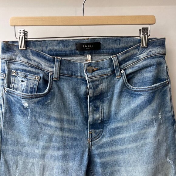 Amiri Men Blue Slash Slim Jeans, Size 33 M76 - Picture 4 of 12